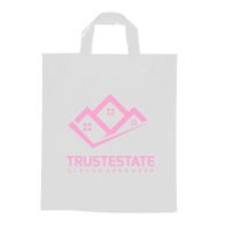 SACOLAS E SACOS SACOLAS PERSONALIZADAS PLÁSTICAS ALÇA FITA 400X500MM BRANCA Preto e branco frente - 250 un.