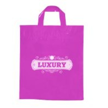 SACOLAS E SACOS SACOLAS PERSONALIZADAS PLÁSTICAS ALÇA FITA 400X500MM ROSA Preto e branco frente - 250 un.