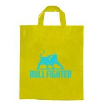 SACOLAS E SACOS SACOLAS PERSONALIZADAS PLÁSTICAS ALÇA FITA 450X550MM AMARELA Preto e branco frente - 500 un.