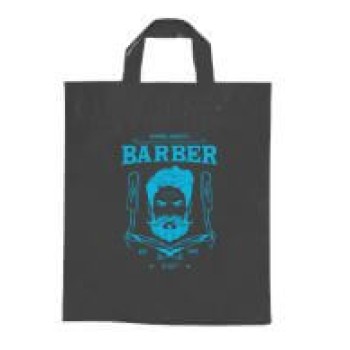 SACOLAS E SACOS SACOLAS PERSONALIZADAS PLÁSTICAS ALÇA FITA 450X550MM PRETA Preto e branco frente - 500 un.