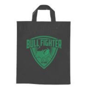 SACOLAS E SACOS SACOLAS PERSONALIZADAS PLÁSTICAS ALÇA FITA 450X550MM PRETA Preto e branco frente - 1000 un.