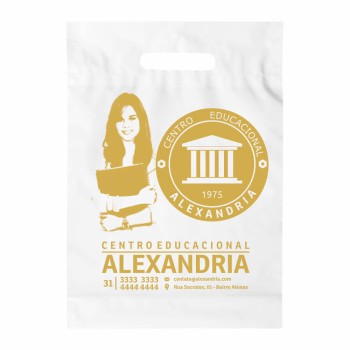 SACOLAS E SACOS SACOLAS PERSONALIZADAS PLÁSTICAS BOCA VAZADA 150X200MM TRANSPARENTE Preto e branco frente - 1000 un.