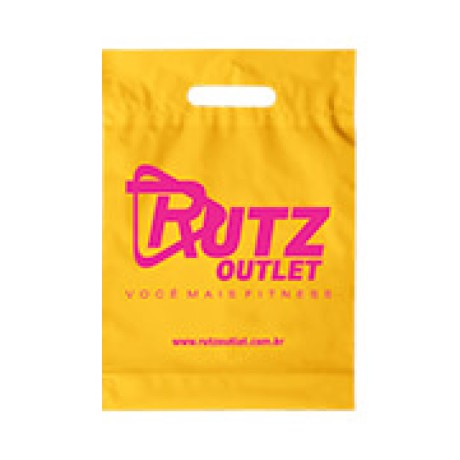 SACOLAS E SACOS SACOLAS PERSONALIZADAS PLÁSTICAS BOCA VAZADA 200X300MM AMARELA Preto e branco frente - 100 un.