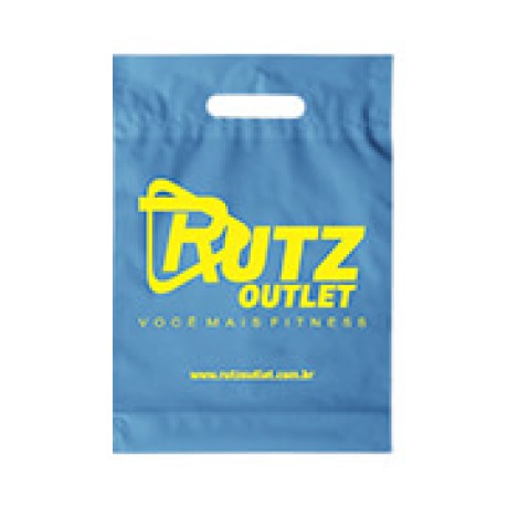 SACOLAS E SACOS SACOLAS PERSONALIZADAS PLÁSTICAS BOCA VAZADA 200X300MM AZUL Preto e branco frente - 100 un.
