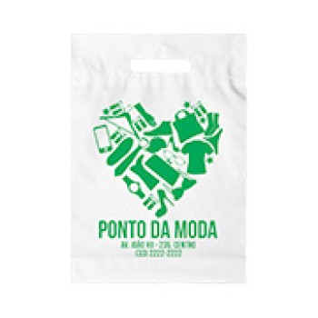 SACOLAS E SACOS SACOLAS PERSONALIZADAS PLÁSTICAS BOCA VAZADA 200X300MM TRANSPARENTE Preto e branco frente - 250 un.