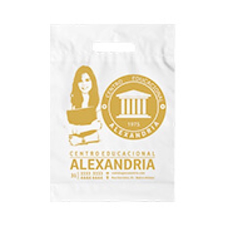 SACOLAS E SACOS SACOLAS PERSONALIZADAS PLÁSTICAS BOCA VAZADA 250X350MM TRANSPARENTE Preto e branco frente - 1000 un.
