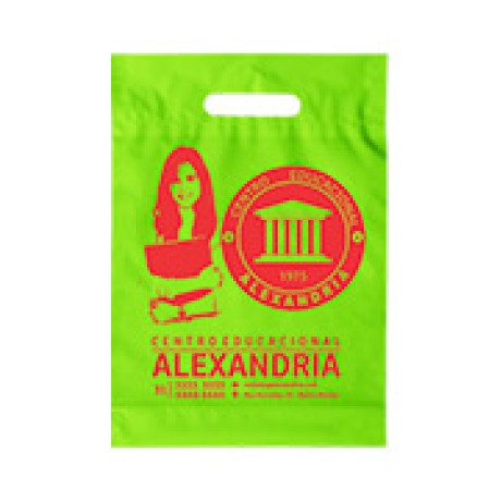 SACOLAS E SACOS SACOLAS PERSONALIZADAS PLÁSTICAS BOCA VAZADA 250X350MM VERDE Preto e branco frente - 1000 un.