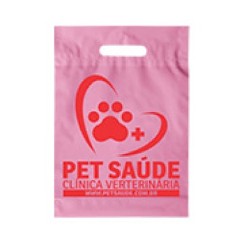 SACOLAS E SACOS SACOLAS PERSONALIZADAS PLÁSTICAS BOCA VAZADA 300X400MM ROSA Preto e branco frente - 50 un.