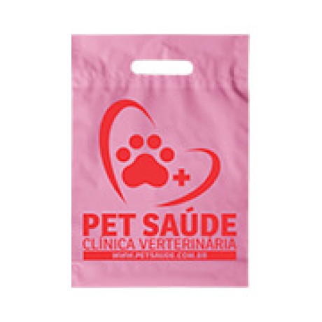 SACOLAS E SACOS SACOLAS PERSONALIZADAS PLÁSTICAS BOCA VAZADA 300X400MM ROSA Preto e branco frente - 50 un.