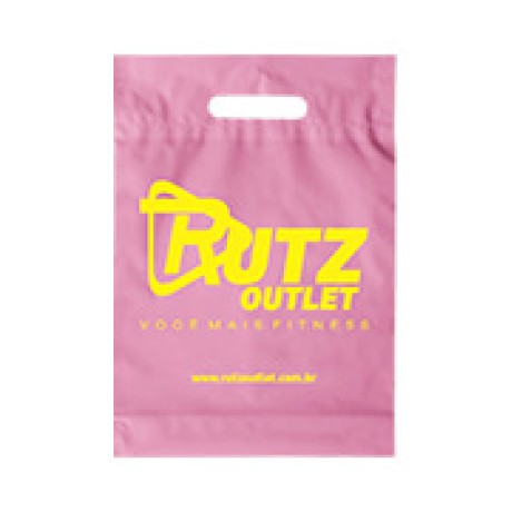 SACOLAS E SACOS SACOLAS PERSONALIZADAS PLÁSTICAS BOCA VAZADA 300X400MM ROSA Preto e branco frente - 100 un.