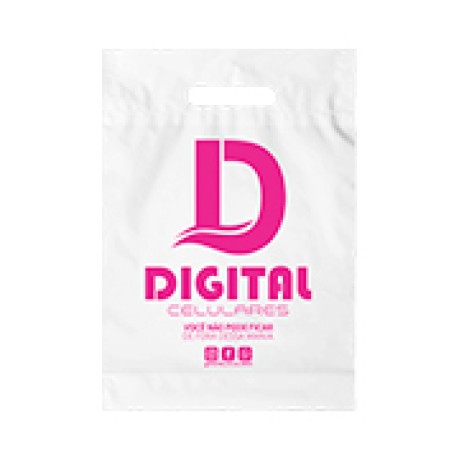 SACOLAS E SACOS SACOLAS PERSONALIZADAS PLÁSTICAS BOCA VAZADA 300X400MM TRANSPARENTE Preto e branco frente - 500 un.