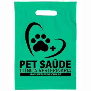 SACOLAS E SACOS SACOLAS PERSONALIZADAS PLÁSTICAS BOCA VAZADA 300X400MM VERDE ÁGUA Preto e branco frente - 50 un.