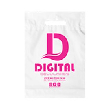 SACOLAS E SACOS SACOLAS PERSONALIZADAS PLÁSTICAS BOCA VAZADA 400X500MM TRANSPARENTE Preto e branco frente - 500 un.