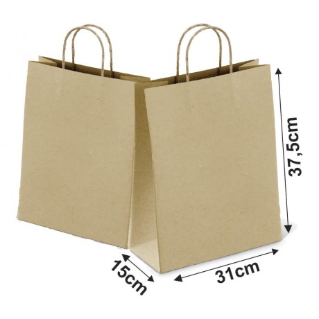 SACOLAS KRAFT COM ALÇA 80G PADRÃO TAMANHO G 310X375MM 5000 un.