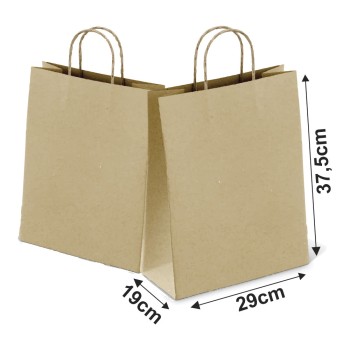 SACOLAS KRAFT COM ALÇA 80G PADRÃO TAMANHO GG 290X375MM 5000 un.