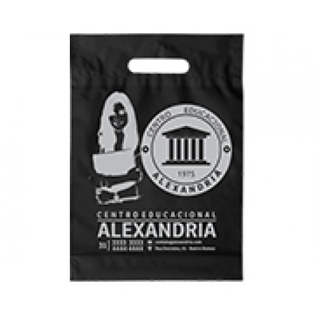 SACOLAS PLÁSTICAS BOCA VAZADA 150X200MM PRETA Preto e branco frente - 1000 un.
