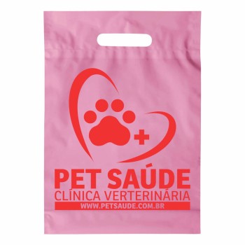 SACOLAS PLÁSTICAS BOCA VAZADA 150X200MM ROSA Preto e branco frente - 50 un.