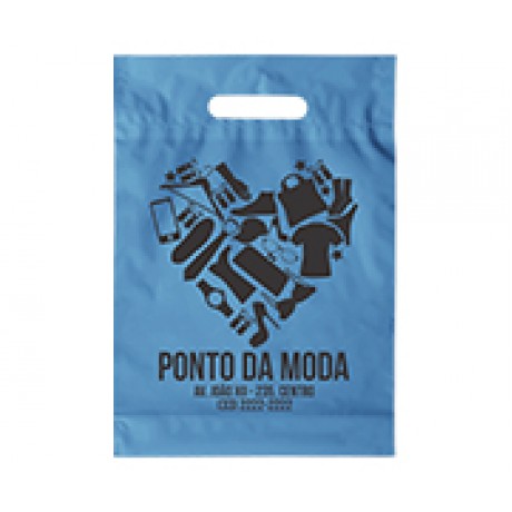 SACOLAS PLÁSTICAS BOCA VAZADA 200X300MM AZUL Preto e branco frente - 250 un.
