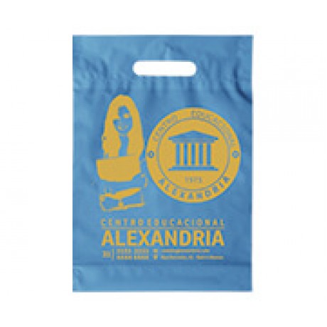 SACOLAS PLÁSTICAS BOCA VAZADA 200X300MM AZUL Preto e branco frente - 1000 un.