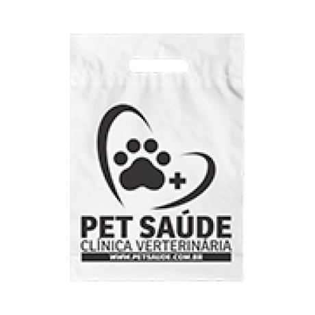 SACOLAS PLÁSTICAS BOCA VAZADA 200X300MM BRANCA Preto e branco frente - 50 un.