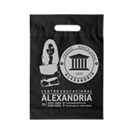 SACOLAS PLÁSTICAS BOCA VAZADA 200X300MM PRETA Preto e branco frente - 1000 un.