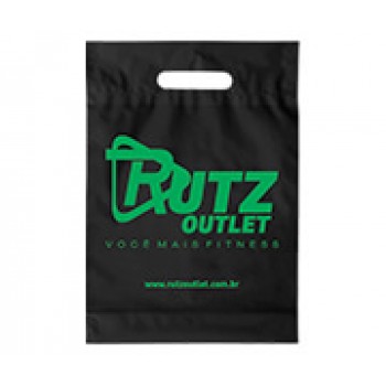 SACOLAS PLÁSTICAS BOCA VAZADA 200X300MM PRETA Preto e branco frente - 100 un.