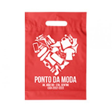SACOLAS PLÁSTICAS BOCA VAZADA 200X300MM VERMELHA Preto e branco frente - 250 un.