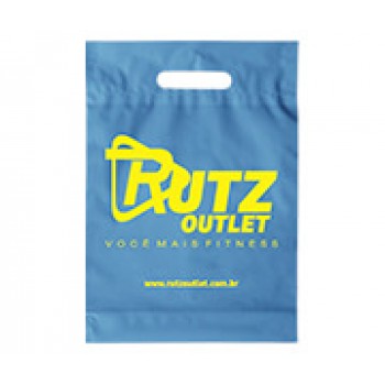 SACOLAS PLÁSTICAS BOCA VAZADA 250X350MM AZUL Preto e branco frente - 100 un.