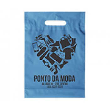 SACOLAS PLÁSTICAS BOCA VAZADA 250X350MM AZUL Preto e branco frente - 250 un.