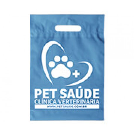 SACOLAS PLÁSTICAS BOCA VAZADA 250X350MM AZUL Preto e branco frente - 50 un.