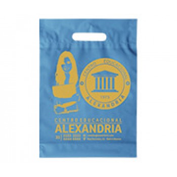 SACOLAS PLÁSTICAS BOCA VAZADA 250X350MM AZUL Preto e branco frente - 1000 un.
