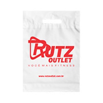 SACOLAS PLÁSTICAS BOCA VAZADA 250X350MM BRANCA Preto e branco frente - 100 un.