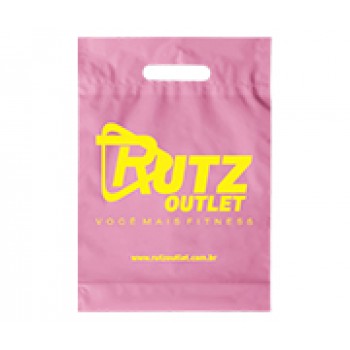 SACOLAS PLÁSTICAS BOCA VAZADA 250X350MM ROSA Preto e branco frente - 100 un.