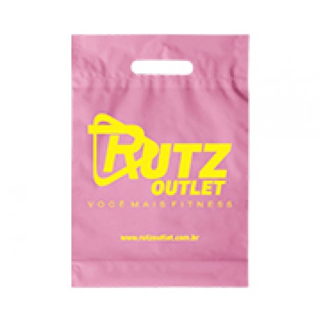 SACOLAS PLÁSTICAS BOCA VAZADA 250X350MM ROSA Preto e branco frente - 100 un.