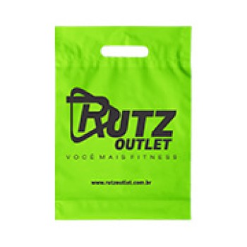 SACOLAS PLÁSTICAS BOCA VAZADA 250X350MM VERDE Preto e branco frente - 100 un.