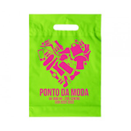 SACOLAS PLÁSTICAS BOCA VAZADA 250X350MM VERDE Preto e branco frente - 250 un.