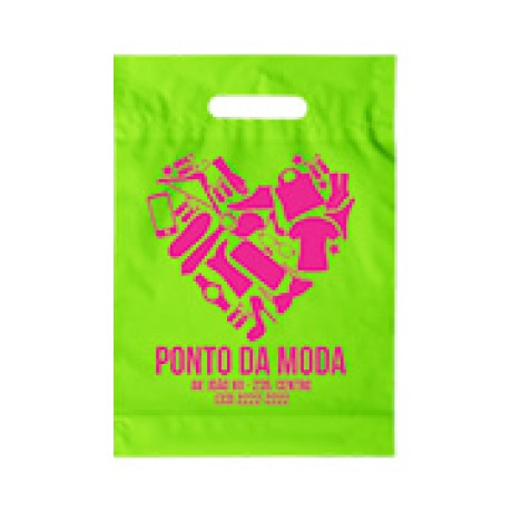 SACOLAS PLÁSTICAS BOCA VAZADA 250X350MM VERDE Preto e branco frente - 250 un.