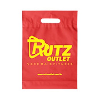 SACOLAS PLÁSTICAS BOCA VAZADA 250X350MM VERMELHA Preto e branco frente - 100 un.