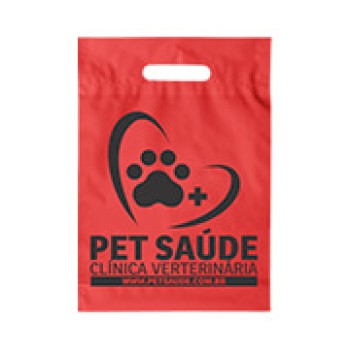 SACOLAS PLÁSTICAS BOCA VAZADA 250X350MM VERMELHA Preto e branco frente - 50 un.