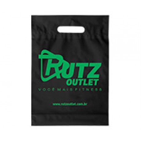 SACOLAS PLÁSTICAS BOCA VAZADA 300X400MM PRETA Preto e branco frente - 100 un.