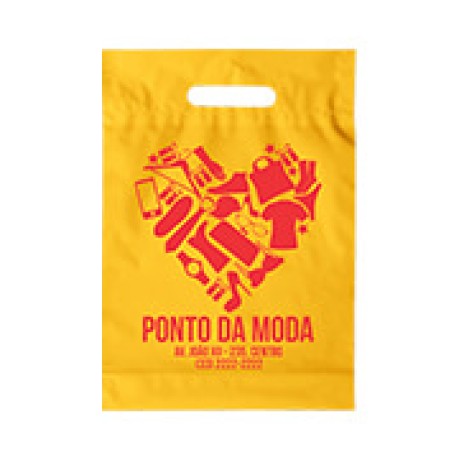 SACOLAS PLÁSTICAS BOCA VAZADA 400X500MM AMARELA Preto e branco frente - 250 un.