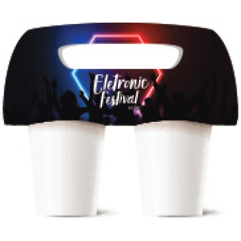 SUPORTE DE COPOS PVC PREMIUM 0,50MM COM 02 UND 4X0 Colorido frente - 250 un.