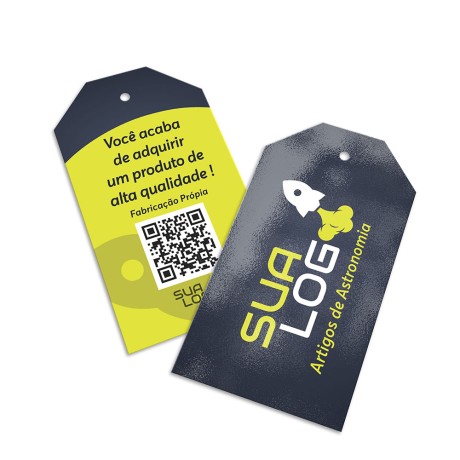 TAGS ESPECIAIS COUCHÊ 250G VERNIZ UV TOTAL FRENTE 91X51MM Colorido frente e verso - 5000 un.