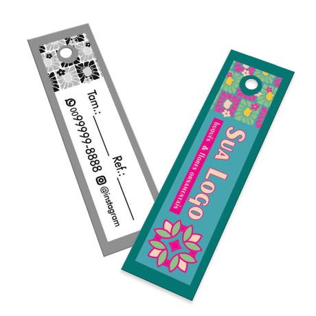 TAGS ESPECIAIS COUCHÊ 275G SEM VERNIZ 91X25MM Colorido frente e preto e branco verso - 50 un.