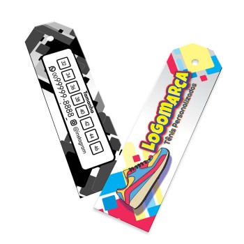 TAGS ESPECIAIS COUCHÊ 275G SEM VERNIZ 91X25MM Colorido frente e preto e branco verso - 100 un.