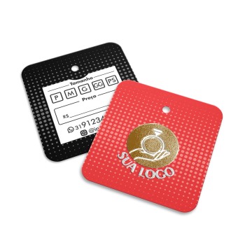 TAGS ESPECIAIS COUCHÊ 300G FOSCA VERNIZ LOCALIZADO FRENTE 45X51MM Colorido frente e preto e branco verso - 1000 un.