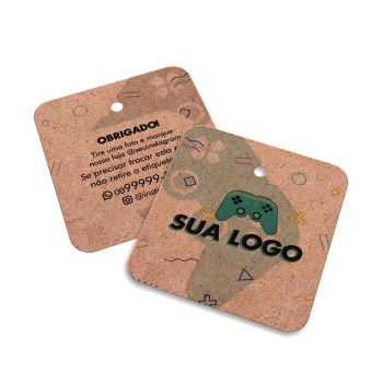TAGS ESPECIAIS KRAFT 250G SEM VERNIZ 45X51MM Colorido frente e preto e branco verso - 50 un.