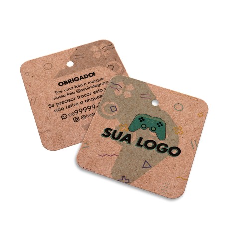 TAGS ESPECIAIS KRAFT 250G SEM VERNIZ 45X51MM Colorido frente e preto e branco verso - 50 un.