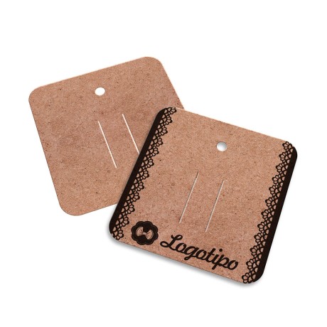 TAGS ESPECIAIS KRAFT 250G SEM VERNIZ 45X51MM Preto e branco frente - 50 un.
