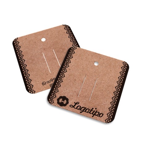 TAGS ESPECIAIS KRAFT 250G SEM VERNIZ 45X51MM Preto e branco frente e verso - 50 un.